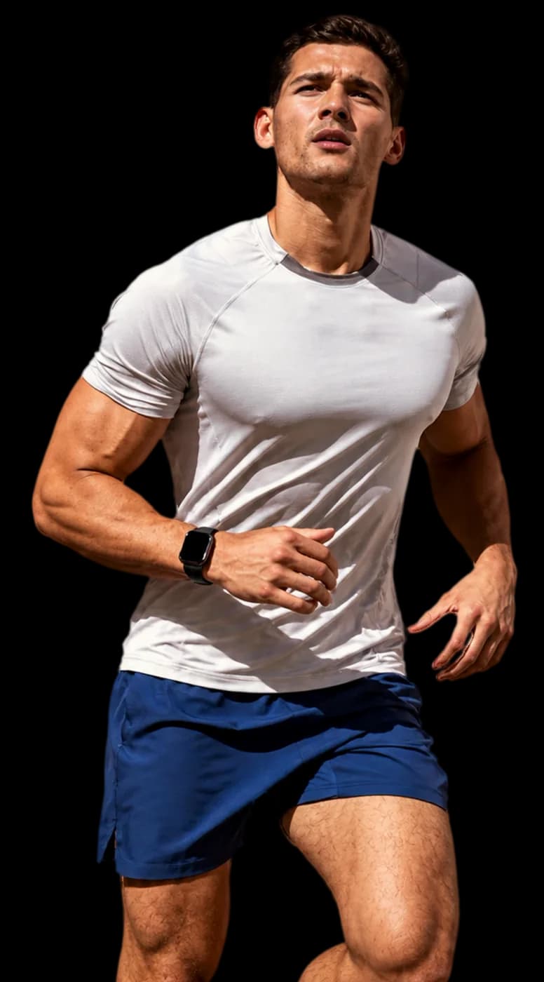 Athletic man out for a run